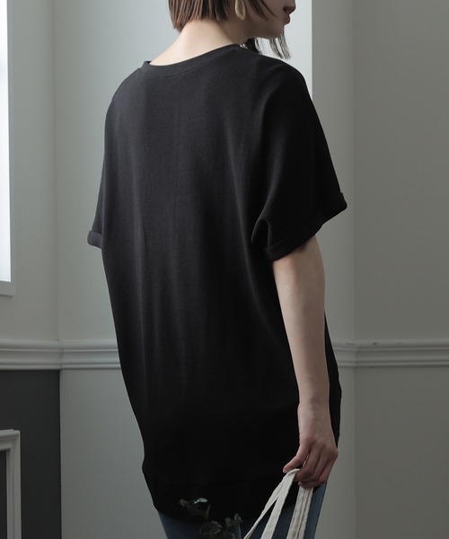 ElegChic(エレグシック)の「コットン100%ワッフルカットソー(Tシャツ/カットソー・レディース・ホワイト/ブラック/杢グレー・XL/M/4L)」の6枚目の写真