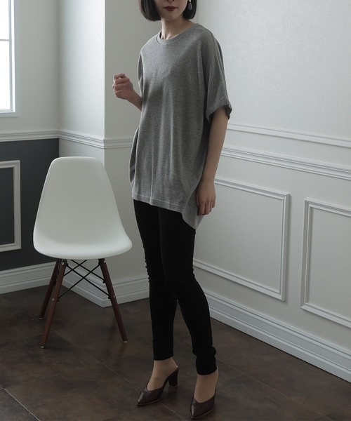 ElegChic(エレグシック)の「コットン100%ワッフルカットソー(Tシャツ/カットソー・レディース・ホワイト/ブラック/杢グレー・XL/M/4L)」の19枚目の写真