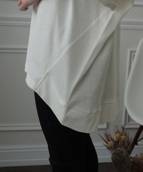 ElegChic(エレグシック)の「コットン100%ワッフルカットソー(Tシャツ/カットソー・レディース・ホワイト/ブラック/杢グレー・XL/M/4L)」の5枚目の写真