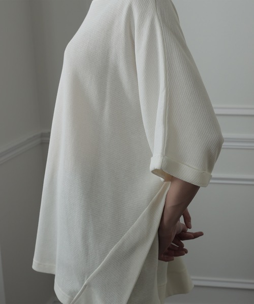 ElegChic(エレグシック)の「コットン100%ワッフルカットソー(Tシャツ/カットソー・レディース・ホワイト/ブラック/杢グレー・XL/M/4L)」の14枚目の写真