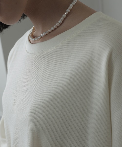 ElegChic(エレグシック)の「コットン100%ワッフルカットソー(Tシャツ/カットソー・レディース・ホワイト/ブラック/杢グレー・XL/M/4L)」の20枚目の写真