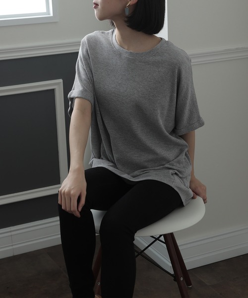 ElegChic(エレグシック)の「コットン100%ワッフルカットソー(Tシャツ/カットソー・レディース・ホワイト/ブラック/杢グレー・XL/M/4L)」の12枚目の写真