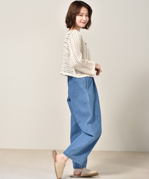 RETRO GIRL（レトロガール）の「クロシェ編み2WAYニット（ニット/セーター・レディース・イエロー/オフホワイト/グリーン・FREE）」の4枚目の写真