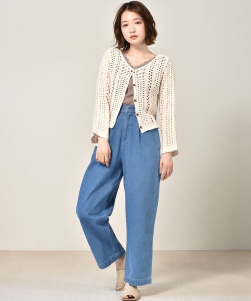 RETRO GIRL（レトロガール）の「クロシェ編み2WAYニット（ニット/セーター・レディース・イエロー/オフホワイト/グリーン・FREE）」の13枚目の写真