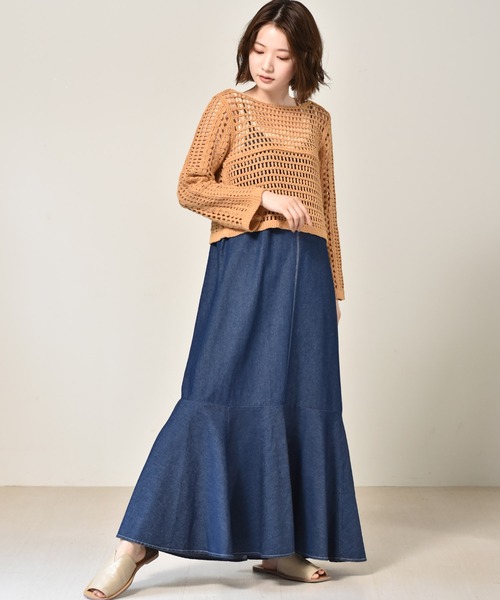 RETRO GIRL（レトロガール）の「クロシェ編み2WAYニット（ニット/セーター・レディース・イエロー/オフホワイト/グリーン・FREE）」の19枚目の写真