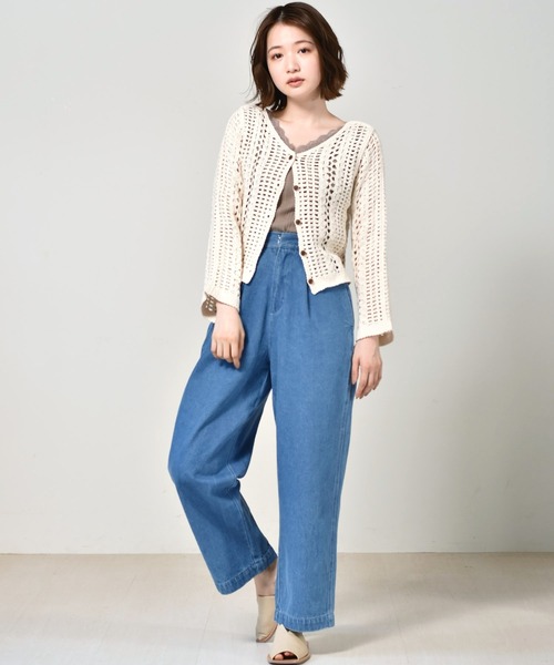 RETRO GIRL（レトロガール）の「クロシェ編み2WAYニット（ニット/セーター・レディース・イエロー/オフホワイト/グリーン・FREE）」の22枚目の写真