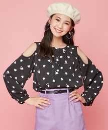 JENNI love | ハート総柄肩あきブラウス(シャツ/ブラウス)