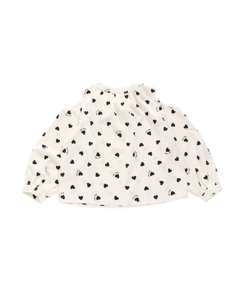 JENNI love（ジェニィラブ）の「ハート総柄肩あきブラウス（シャツ/ブラウス・キッズ・ブラック/オフホワイト・130cm/140cm/150cm/160cm）」の8枚目の写真