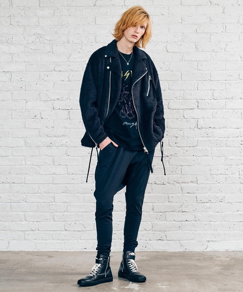 【お値下げしました】スドーク　boa riders jacket / black soduk（スドーク）の「boa riders jacket（ライダースジャケット