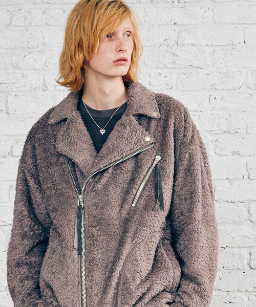 MSML（エムエスエムエル）の「OVERSIZED BOA RIDERS JACKET（ライダースジャケット・メンズ・チャコールグレー/ブラック/キャメル・M/L/L/XL）」の12枚目の写真