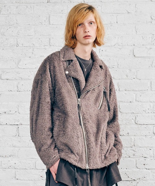 MSML（エムエスエムエル）の「OVERSIZED BOA RIDERS JACKET（ライダースジャケット・メンズ・チャコールグレー/ブラック/キャメル・M/L/L/XL）」の19枚目の写真