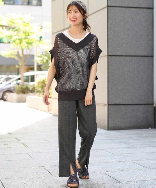 チチカカ(チチカカ)の「ヘリンボンカットパンツ(その他パンツ・レディース・ブラック/カーキ/ブラウン・FREE)」の11枚目の写真