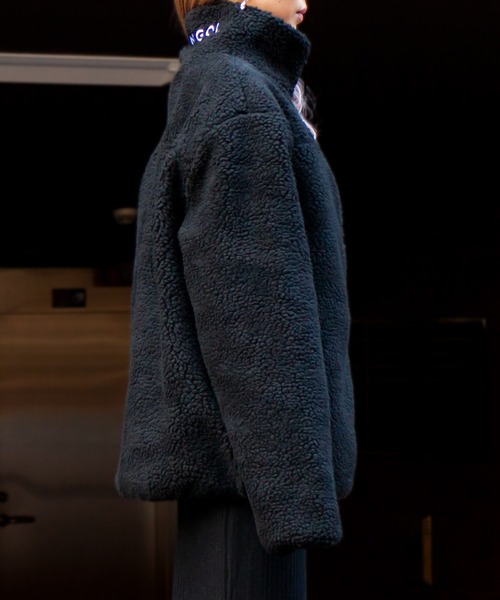 KANGOL(カンゴール)の「【KANGOL / カンゴール】ワンポイント刺繍 ボアブルゾン / スタンドカラージャケット(ブルゾン・レディース・モカ/グリーン/ベージュ/ホワイト/ブラック/その他/その他2/パープル・X-LARGE/LARGE/MEDIUM)」の9枚目の写真