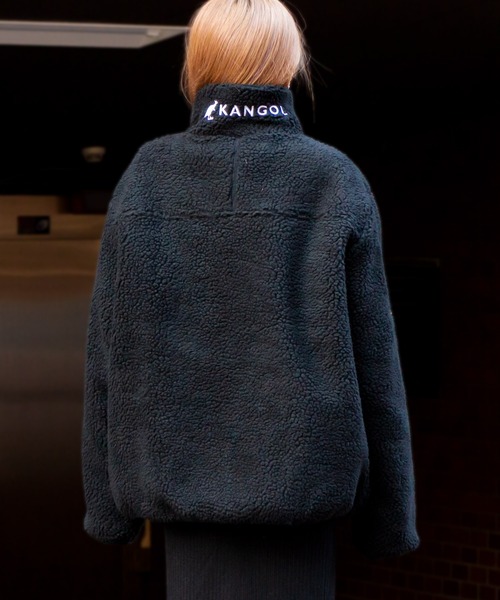 KANGOL(カンゴール)の「【KANGOL / カンゴール】ワンポイント刺繍 ボアブルゾン / スタンドカラージャケット(ブルゾン・レディース・モカ/グリーン/ベージュ/ホワイト/ブラック/その他/その他2/パープル・X-LARGE/LARGE/MEDIUM)」の16枚目の写真