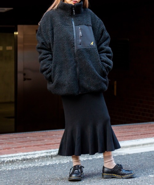 KANGOL(カンゴール)の「【KANGOL / カンゴール】ワンポイント刺繍 ボアブルゾン / スタンドカラージャケット(ブルゾン・レディース・モカ/グリーン/ベージュ/ホワイト/ブラック/その他/その他2/パープル・X-LARGE/LARGE/MEDIUM)」の20枚目の写真