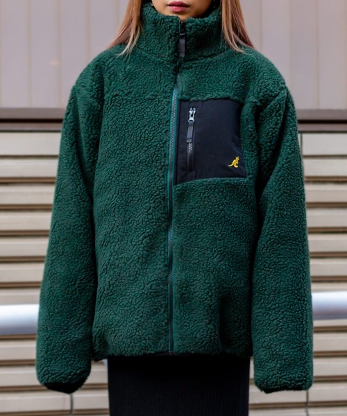 KANGOL(カンゴール)の「【KANGOL / カンゴール】ワンポイント刺繍 ボアブルゾン / スタンドカラージャケット(ブルゾン・レディース・モカ/グリーン/ベージュ/ホワイト/ブラック/その他/その他2/パープル・X-LARGE/LARGE/MEDIUM)」の14枚目の写真