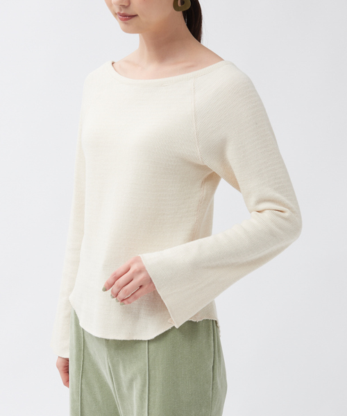 qualite（カリテ）の「ピササーマルボートネックカットソー（Tシャツ/カットソー・レディース・アイボリー/チャコールグレー・フリー）」の7枚目の写真