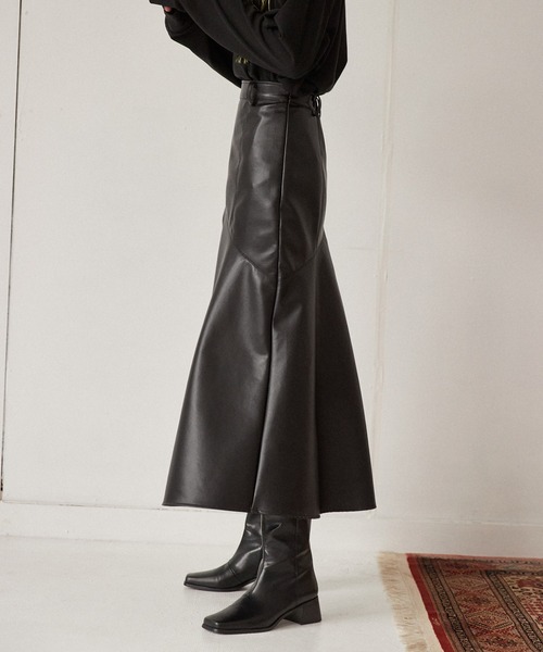 Keeepy(キーピー)の「【Keeepy】fake leather mermaid skirt(スカート・レディース・イエロー/ブラック・FREE)」の10枚目の写真