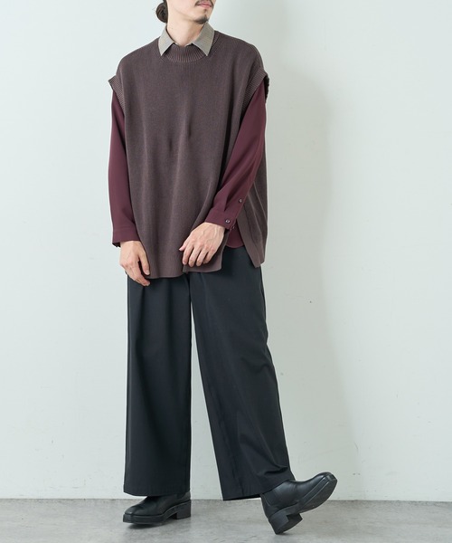 Lui's（ルイス）の「オーバーニットベスト（ベスト・メンズ・チャコールグレー/ブラック/モカ・FREE）」の13枚目の写真