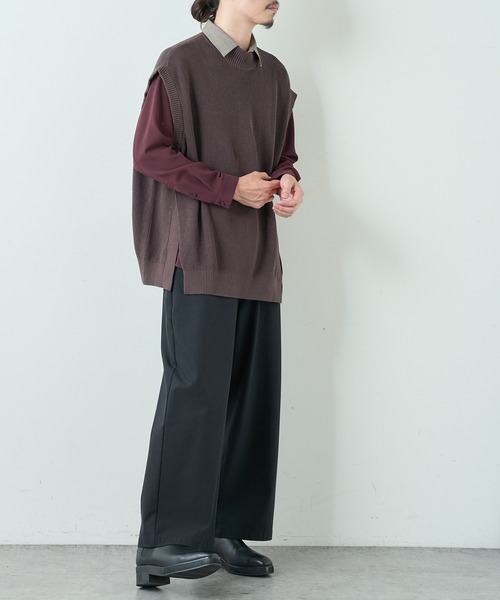 Lui's（ルイス）の「オーバーニットベスト（ベスト・メンズ・チャコールグレー/ブラック/モカ・FREE）」の22枚目の写真