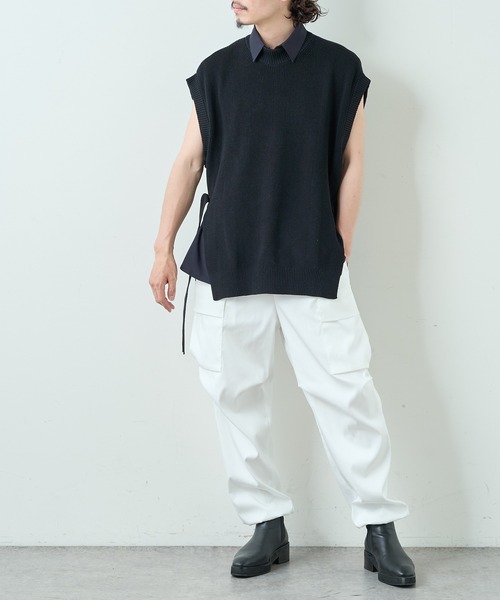 Lui's（ルイス）の「オーバーニットベスト（ベスト・メンズ・チャコールグレー/ブラック/モカ・FREE）」の8枚目の写真