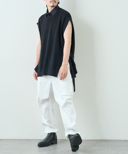 Lui's（ルイス）の「オーバーニットベスト（ベスト・メンズ・チャコールグレー/ブラック/モカ・FREE）」の4枚目の写真