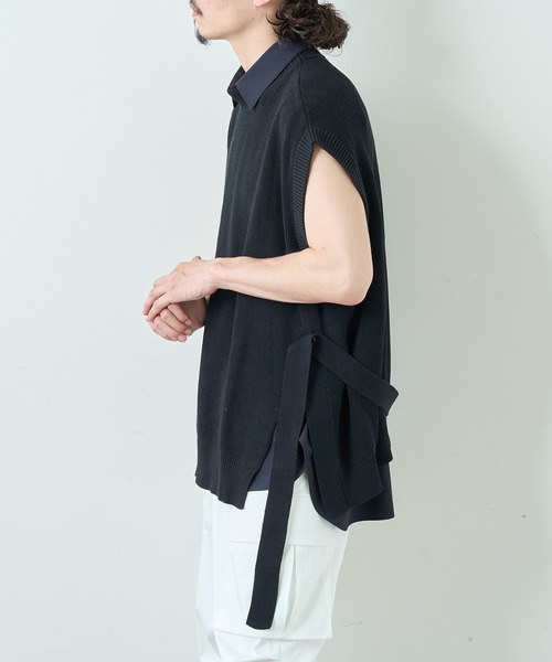Lui's（ルイス）の「オーバーニットベスト（ベスト・メンズ・チャコールグレー/ブラック/モカ・FREE）」の6枚目の写真