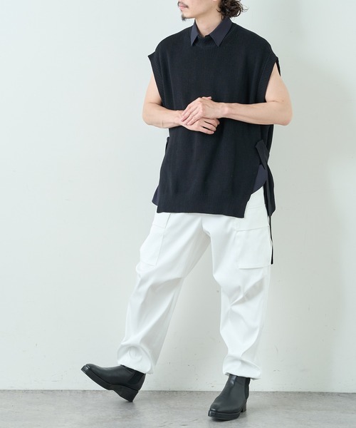 Lui's（ルイス）の「オーバーニットベスト（ベスト・メンズ・チャコールグレー/ブラック/モカ・FREE）」の7枚目の写真