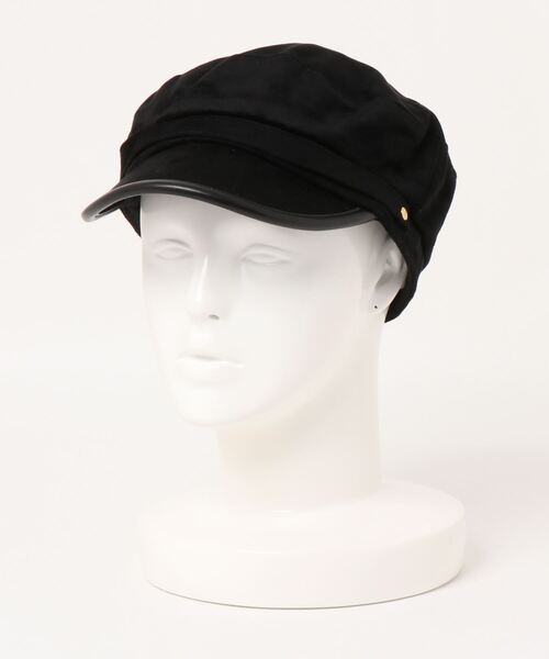 ROPE' PICNIC（ロペピクニック）の「スエード調パイピングマリンキャップ（キャスケット・レディース・ブラック/ベージュ・FREE）」の2枚目の写真