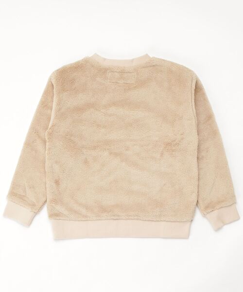 UNIVERSAL OVERALL(ユニバーサルオーバーオール)の「UNIVERSAL OVERALL/ユニバーサル オーバーオール キッズ ボア クルースウエット(スウェット・キッズ・ブラック/ベージュ・130/140/150)」の3枚目の写真