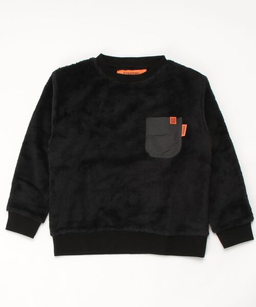 UNIVERSAL OVERALL(ユニバーサルオーバーオール)の「UNIVERSAL OVERALL/ユニバーサル オーバーオール キッズ ボア クルースウエット(スウェット・キッズ・ブラック/ベージュ・130/140/150)」の5枚目の写真