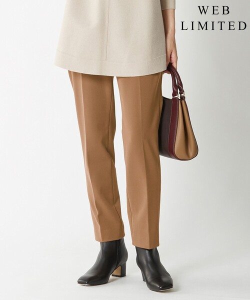 J.PRESS(ジェイプレス)の「【WEB限定カラーあり】【洗える】NEWESTバックピーチ テーパード パンツ(その他パンツ・レディース・黄土色系/ブラック系/ブラウン系/ピンク系・13/9/11/7)」の4枚目の写真