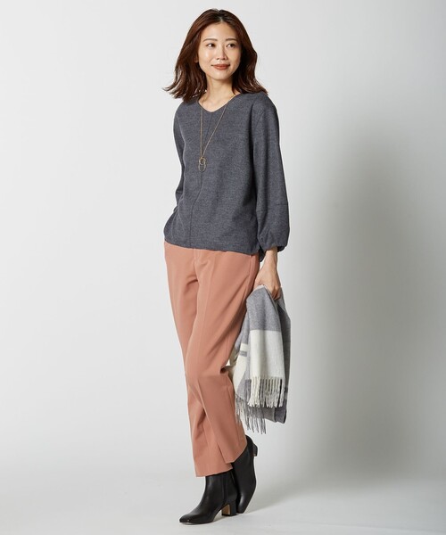 J.PRESS(ジェイプレス)の「【WEB限定カラーあり】【洗える】NEWESTバックピーチ テーパード パンツ(その他パンツ・レディース・黄土色系/ブラック系/ブラウン系/ピンク系・13/9/11/7)」の15枚目の写真