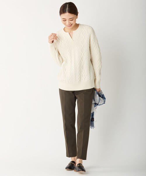 J.PRESS(ジェイプレス)の「【WEB限定カラーあり】【洗える】NEWESTバックピーチ テーパード パンツ(その他パンツ・レディース・黄土色系/ブラック系/ブラウン系/ピンク系・13/9/11/7)」の12枚目の写真