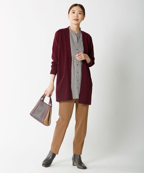 J.PRESS(ジェイプレス)の「【WEB限定カラーあり】【洗える】NEWESTバックピーチ テーパード パンツ(その他パンツ・レディース・黄土色系/ブラック系/ブラウン系/ピンク系・13/9/11/7)」の6枚目の写真