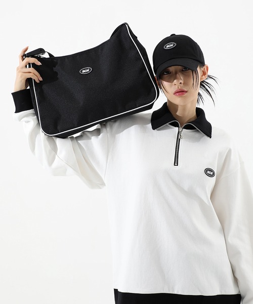 BASIC COTTON（ベーシックコットン）の「A'GEM/9 × .kom『BASIC COTTON/ベーシックコットン』BCN zip-up MTM/ベーシック ジップアップ スウェットシャツ プルーオーバー（スウェット・レディース・ホワイト/ブラック/A・FREE）」の16枚目の写真