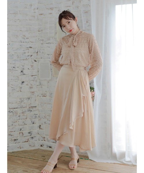 Areeam（アリーム）の「主役になるリボンレーストップス（シャツ/ブラウス・レディース・ベージュ/アイボリー・FREE）」の14枚目の写真