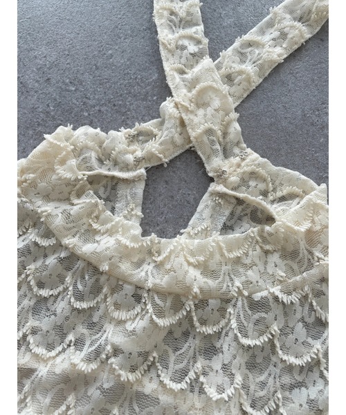Areeam（アリーム）の「主役になるリボンレーストップス（シャツ/ブラウス・レディース・ベージュ/アイボリー・FREE）」の9枚目の写真