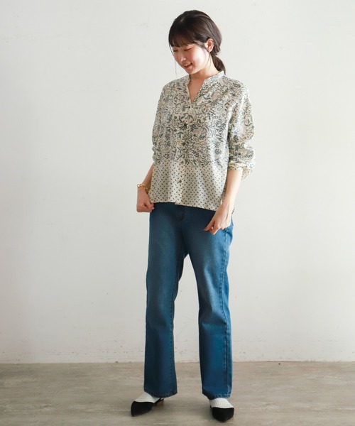 NOMBRE IMPAIR（ノンブルアンペール）の「パネルリーフ　前開きブラウス（シャツ/ブラウス・レディース・キナリ・FREE）」の8枚目の写真