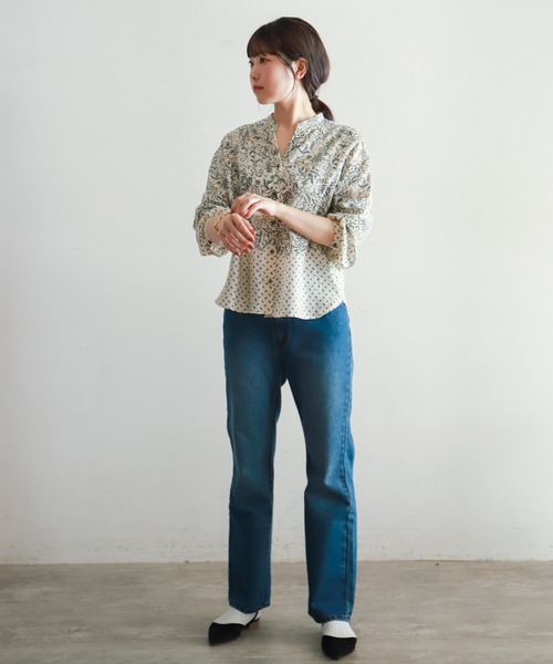 NOMBRE IMPAIR（ノンブルアンペール）の「パネルリーフ　前開きブラウス（シャツ/ブラウス・レディース・キナリ・FREE）」の3枚目の写真