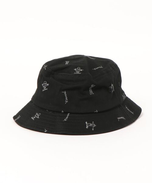 THRASHER(スラッシャー)の「GONZ ALLOVER PRINT YOUTH BACKET HAT/スラッシャーキッズバケハ(バケットハット)(ハット・キッズ・ブラック/キャメル・FREE)」の3枚目の写真