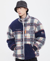 【ROMANTIC CROWN】CHECK FLEECE JACKET / ロマンティッククラウン チェック フリース ジャケット