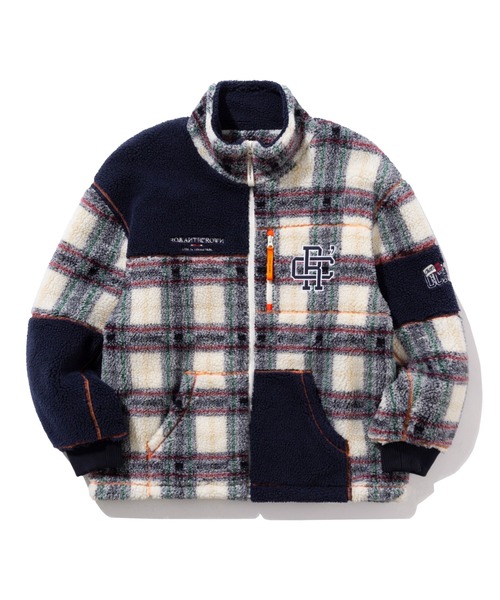 ROMANTIC CROWN（ロマンティッククラウン）の「【ROMANTIC CROWN】CHECK FLEECE JACKET / ロマンティッククラウン チェック フリース ジャケット（ブルゾン・メンズ・ネイビー/オートミール・SMALL/MEDIUM/LARGE/X-LARGE）」の5枚目の写真