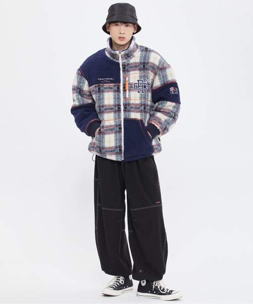 ROMANTIC CROWN（ロマンティッククラウン）の「【ROMANTIC CROWN】CHECK FLEECE JACKET / ロマンティッククラウン チェック フリース ジャケット（ブルゾン・メンズ・ネイビー/オートミール・SMALL/MEDIUM/LARGE/X-LARGE）」の3枚目の写真