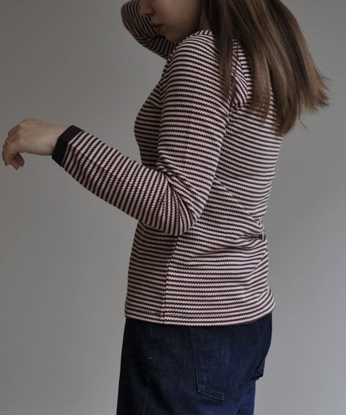 CPCM（シーピーシーエム）の「ボーダーリンガーロンT（Tシャツ/カットソー・レディース・ブラック/ピンク/ブルー/グリーン・FREE）」の18枚目の写真