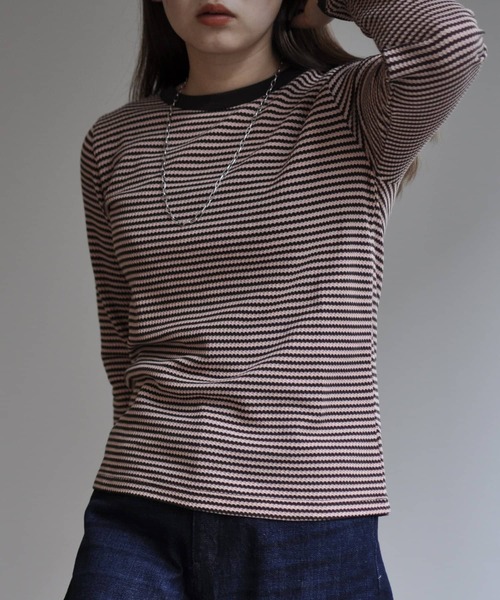 CPCM（シーピーシーエム）の「ボーダーリンガーロンT（Tシャツ/カットソー・レディース・ブラック/ピンク/ブルー/グリーン・FREE）」の19枚目の写真