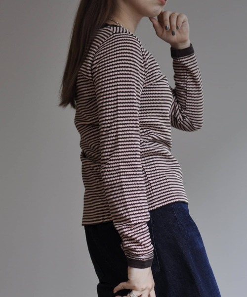 CPCM（シーピーシーエム）の「ボーダーリンガーロンT（Tシャツ/カットソー・レディース・ブラック/ピンク/ブルー/グリーン・FREE）」の21枚目の写真