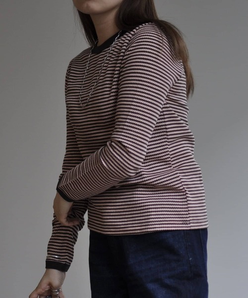 CPCM（シーピーシーエム）の「ボーダーリンガーロンT（Tシャツ/カットソー・レディース・ブラック/ピンク/ブルー/グリーン・FREE）」の22枚目の写真