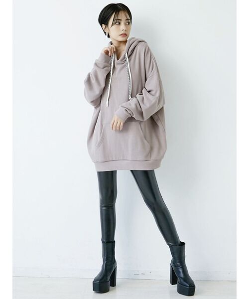 GYDA（ジェイダ）の「フロントファスナーraised back フェイクレザーパンツ（その他パンツ・レディース・ブラック・SMALL）」の10枚目の写真