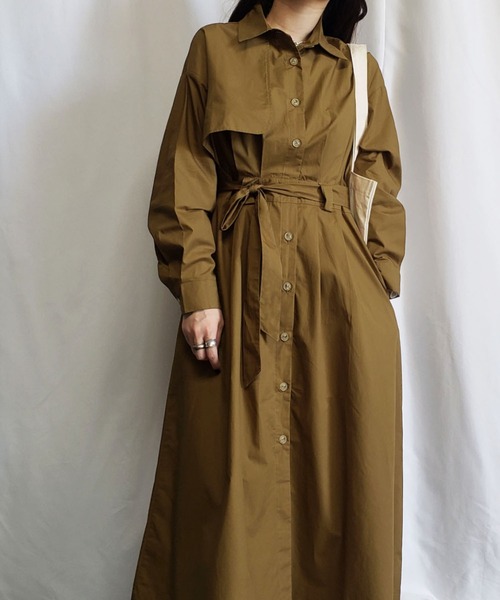 me+em select（ミームセレクト）の「ステンカラーロングトレンチコート（トレンチコート・レディース・ブラック/ベージュ/ブラウン・FREE）」の19枚目の写真